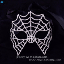 Wholesale crystal party masquerade masks, scary spider web halloween mask